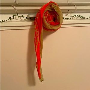 Bright pink and tan cheetah print scarf